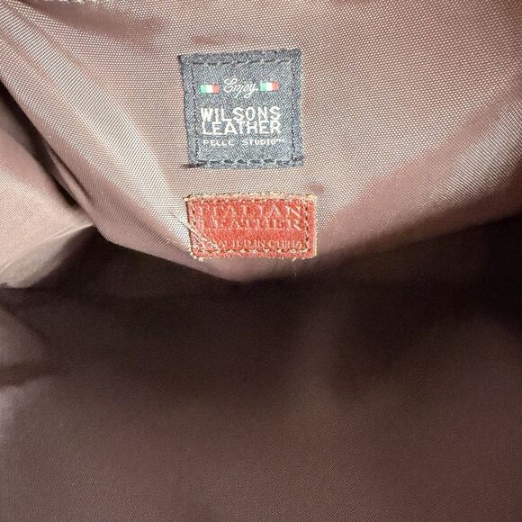 Wilsons Leather Pelle Studio Tote Purse Brown Leather Shoulder Snap Vintage Med - Picture 6 of 12